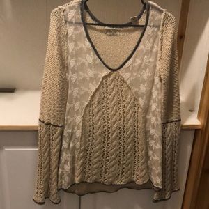 Lace and crochet boho sweater
